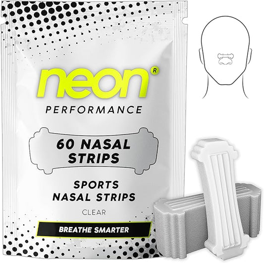 Nasal Strips (60 Count) - Oil & Sweat Resistant Adhesive - Athletic Nasal Strips for Sport & Nose Strips for Snoring & Sleeping - Nose Strips for Breathing (Clear Transparent)