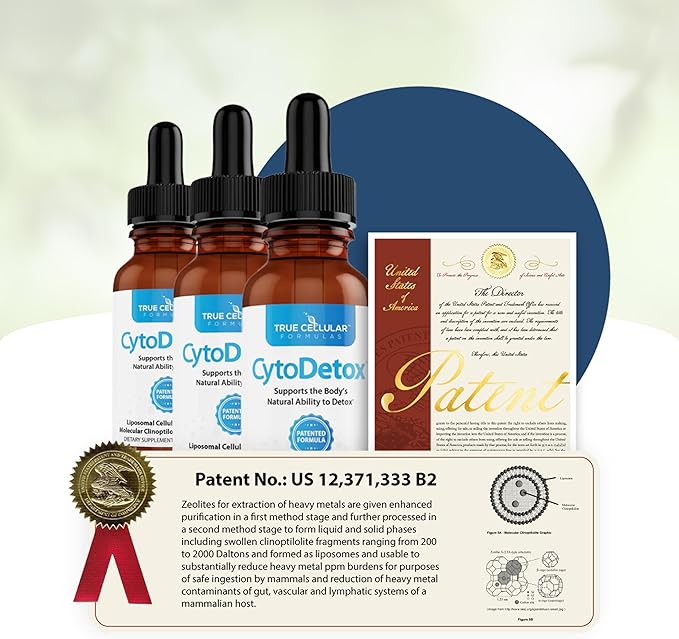 CytoDetox Liposomal Zeolite Clinoptilolite with Fulvates - Supports Cellular Detox & Natural Toxin Removal - Gentle Detoxifier and Binder - 1 oz Bottle