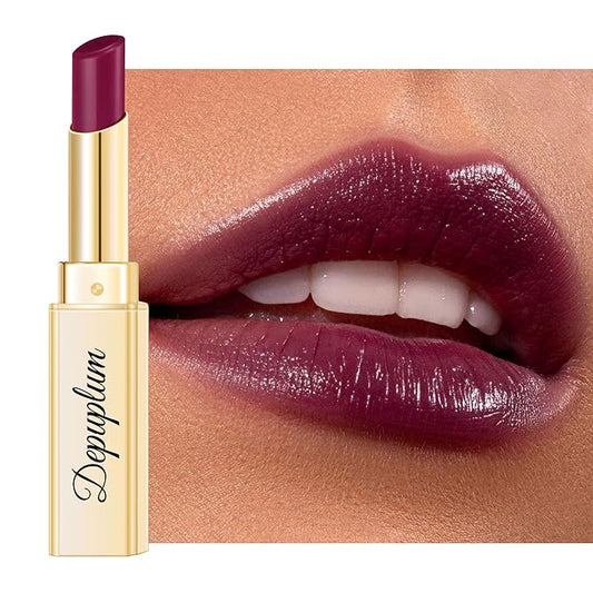 Depuplum Dark Purple Lipstick for Women Hydrate Glossy Lipstick Moisture Lip Gloss Sheer-Medium Coverage Long Lasting Lipsticks for Dry Lips, DM93 Grape Purple