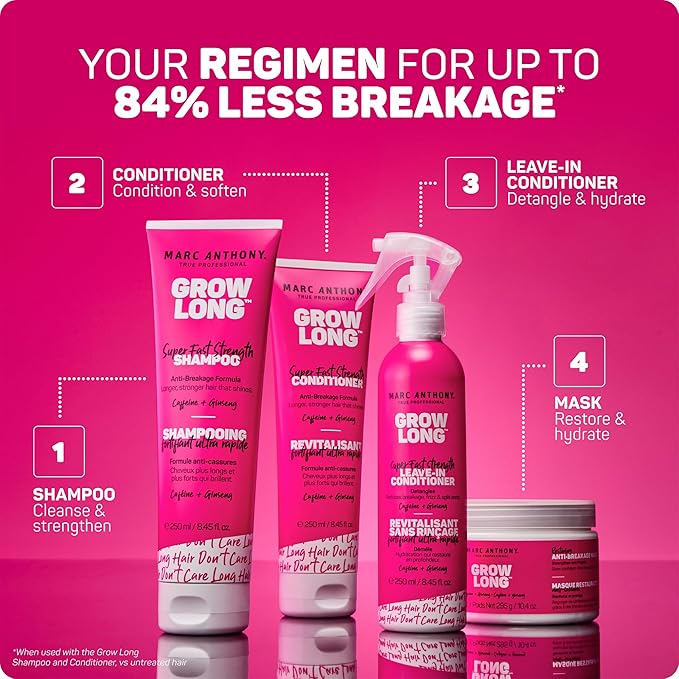 Marc Anthony Deep Conditioning Hair Mask for Dry & Damaged Hair, Grow Long Biotin - Argan Oil, Caffeine & Keratin Anti-Frizz Leave-In Repair Treatment For Split Ends & Breakage