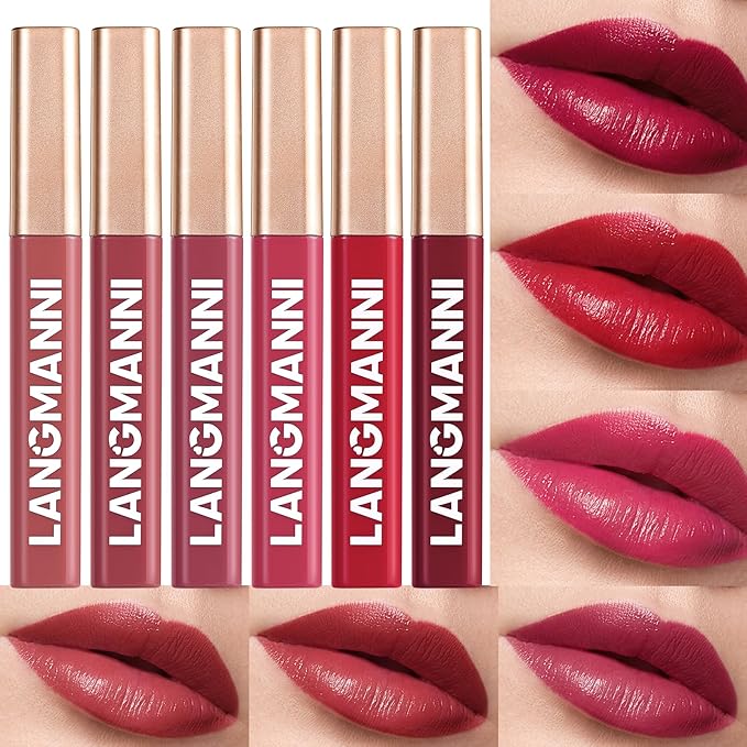 Jolilab 6 Colors Cream Texture Lip Gloss Set - Highly Pigmented,Hydrating, Moisturizing Makeup for Women（SetB 6Color）