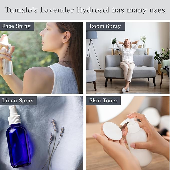 Organic Water Hydrosol Lavender Spray - Floral Water for Skincare, Aromatherapy, Stress Relief & Relaxation, Natural Facial Toner, Body Mist, Room & Linen Spray, Made in USA - 1 Gallon