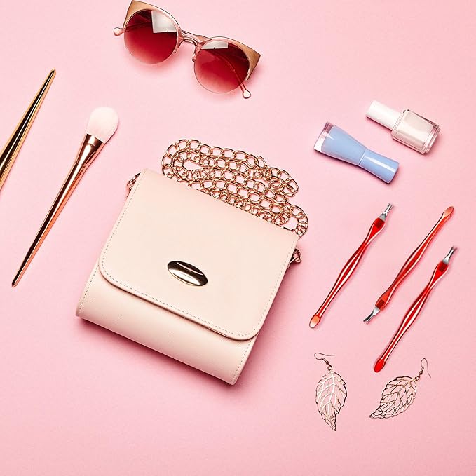 Mudder 30 Pieces Nail Cuticle Knife Cuticle Trimmer Remover Pusher Stainless Steel Dead Skin Callus Removal Fork with Plastic Handle 4 Inch Nail Cleaner Tool for Fingernail and Toenail