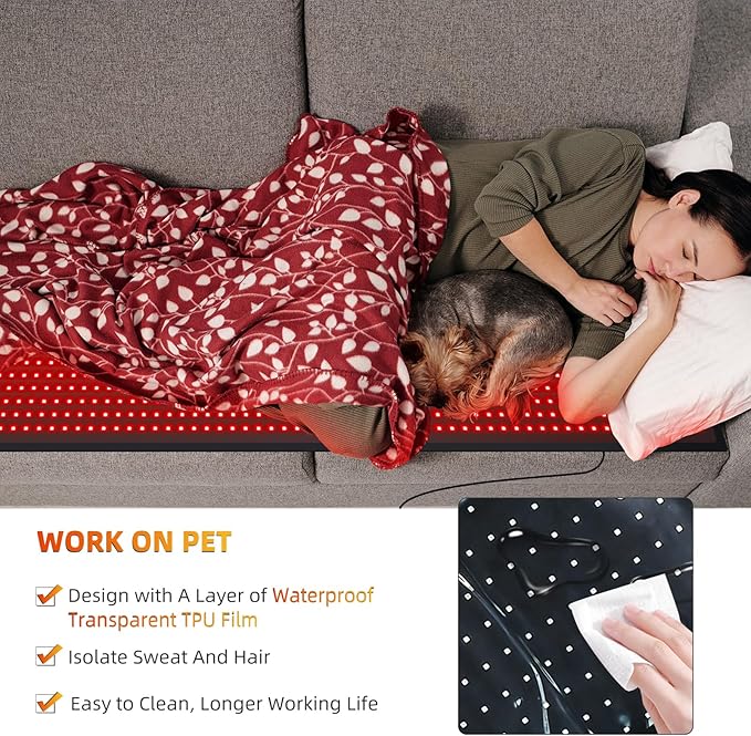 Red Light Therapy Mat Full Body, 71"x31" Red Light Blanket Infrared Light Therapy Heating Pad Super Large 1280 LEDs 660nm&850nm for Whole Body Pain Relief, Body Relax, Energy Recovery, Joint Repair