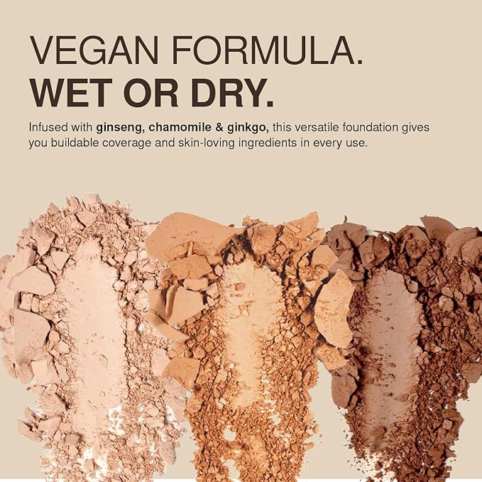 Palladio Dual Wet and Dry Foundation with sponge and Mirror Squalane Infused Apply Wet for Maximum Coverage or Dry for Light Finishing and Touchup Minimizes Fine Line All day Wear, Everlasting Tan