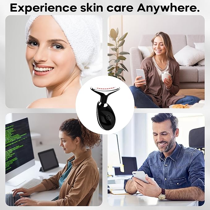 Red Light Therapy for Face, 7 Color LED Facial Light Therapy Wand for Skin Care at Home Blue Light Therapy Face Massager Tool for Neck (Black)