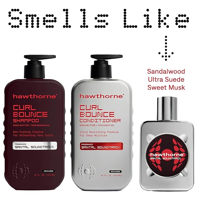 Hawthorne Curl Bounce Conditioner for Curly Hair. Mens Curly Hair Conditioner with Shea Butter, Avocado Butter, and Coconut Oil to Nourish & Strengthen. Sulfate Free, Paraben Free. 16 fl oz. 2-Pack.