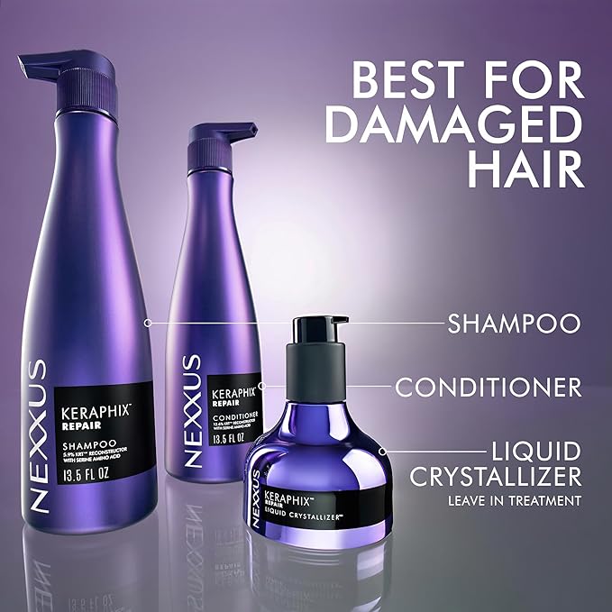 Nexxus KERAPHIX Conditioner for Damaged Repair Hair Powered by KRT Keratin Resistance Therapy with Liquid Crystal Amino Acids 13.8 fl oz