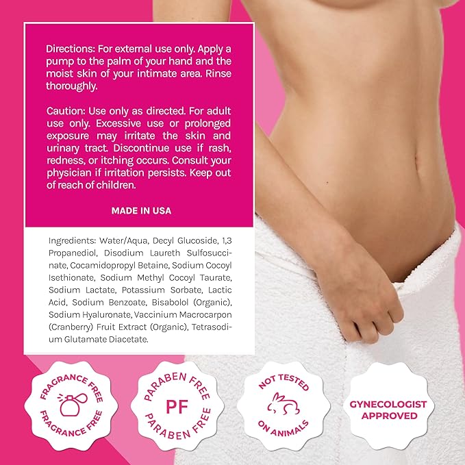 ZENZSUAL Feminine Foam Cleanser with Hyaluronic Acid & Organic Cranberry Extract – pH Balanced Feminine Wash for Sensitive Skin, Fragrance-Free Vaginal Cleanser, Hypoallergenic Intimate Care, 3.4 oz