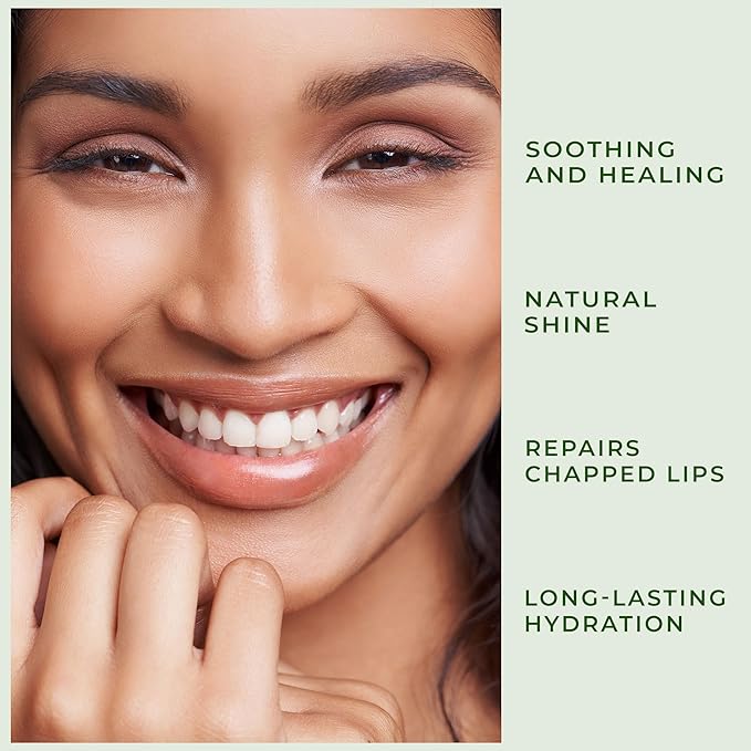 Peppermint Lip Balm with Castor Oil & Vitamin E - Nourishes & Protects Dry Lips, Lip Moisturizer with Ceramide & Squalane, Natural Lip Balm Mint with Deep Hydration for Soft Lips - Lip Repair, 0.15 oz