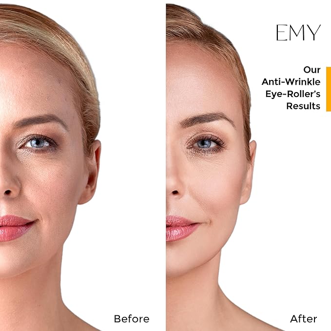 Eye Roller Serum with Caffeine & Hyaluronic Acid Reduces Dark Circles, Puffiness & Fine Lines Cooling Steel Ball Applicator Hydrating Non-Greasy Fast Absorbing For All Skin Types