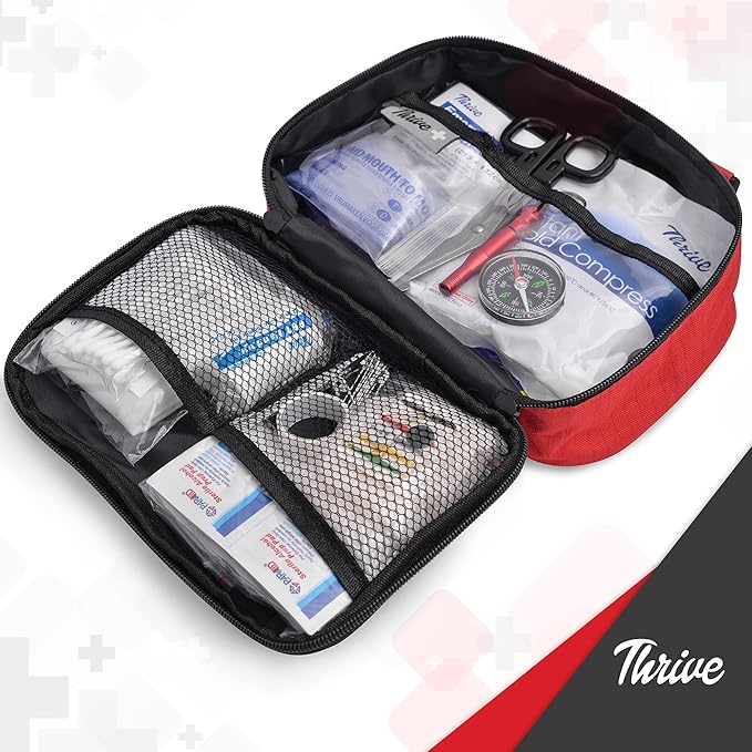Thrive First Aid Kit (154 Pieces) - Family Safe First Aid Bag Packed w/Hospital Grade Medical Supplies – Emergency kit