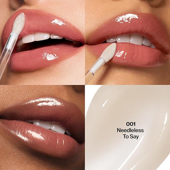 REVLON PhotoReady Instant Plump Serum, Plumping Gloss, Hydrating, Non-Sticky & High Shine Finish, 001 Needleless To Say, 0.25 fl oz