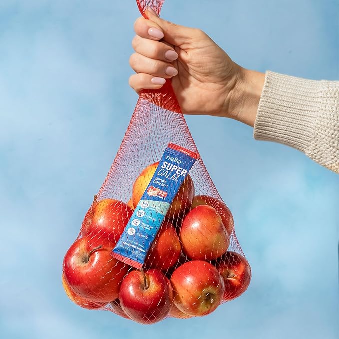 Nello Supercalm Powdered Drink Mix, Cortisol Reducer* and Sleep Aid Supplement, L Theanine, Ksm-66 Ashwagandha, Magnesium Glycinate, Vitamin D 3, No Sugar, Non GMO, On The Go, 20 Ct, Spiced Apple