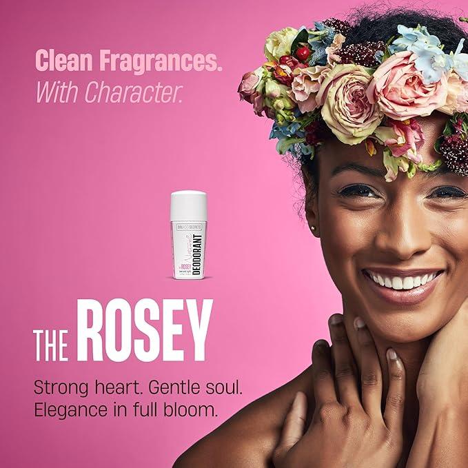 Bali Secrets Natural Deodorant for Women & Men. Nonsense Free. Clean Formula for Sensitive Skin. Strong & Reliable Odor Protection. No Synthetic Aluminum. Organic & Vegan [THE ROSEY]