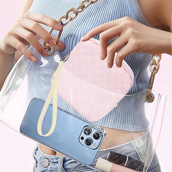 First Period Kit for Girls, 5.3" Checkered Tampon Holder for Purse, Menstrual Starter Tampon Bag Pad Pouch, Emergency Sanitary Napkin Storage Bag Teen Period Kit Gifts for Tweens