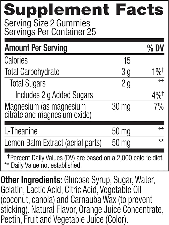 OLLY Kids Chillax Gummy, For a Calm and Relaxed Mood*, Magnesium, L-Theanine, Lemon Balm Extract, Chewable Supplement, Sherbet Flavored, 25 Day Supply - 50 Count (Packaging May Vary)