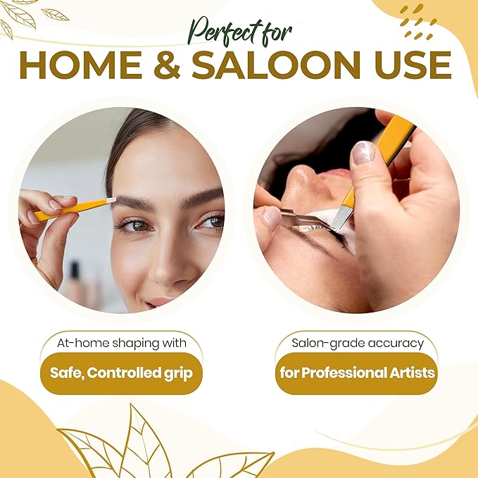 Stainless Steel Mini Slant Tweezer - Professional Precision Eyebrow Tweezers for Women & Men, Rust-Proof Travel Grooming Tool for Facial Hair Removal, Chin Hair & Ingrowns (Chalked Lemon)