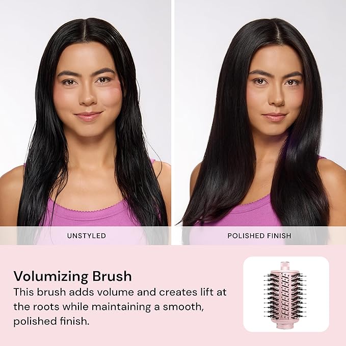 L'ANGE HAIR TurboStyle All-in-One Air Styling & Drying System | 5-in-1 Attachments with Auto-Wrap Curlers & Volumizing Brush | Fast-Drying Brushless Motor Dryer | Dual Voltage | All Hair Types (Blush)