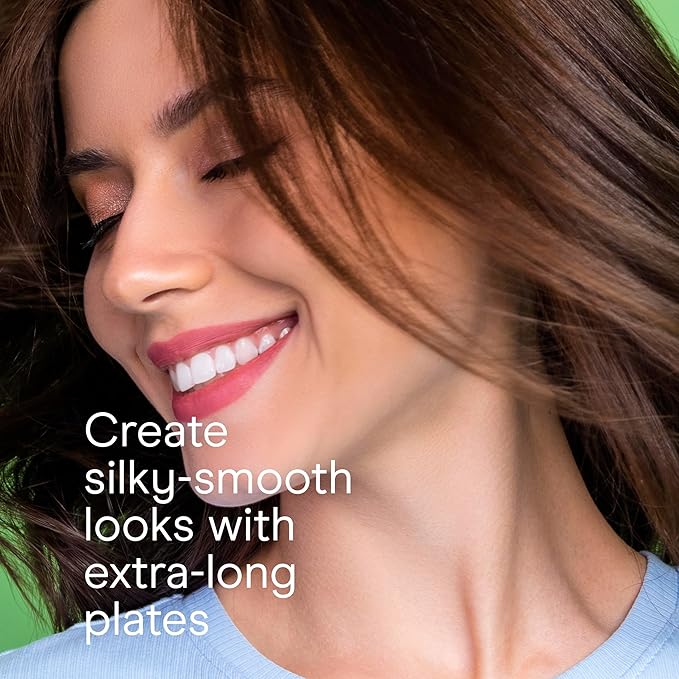 Conair Double Ceramic Flat Iron, 1-Inch Flat Iron, 5 Digital Temp Settings Up to 410°F, Extra-Long Plates, For All Hair Types and Textures, White