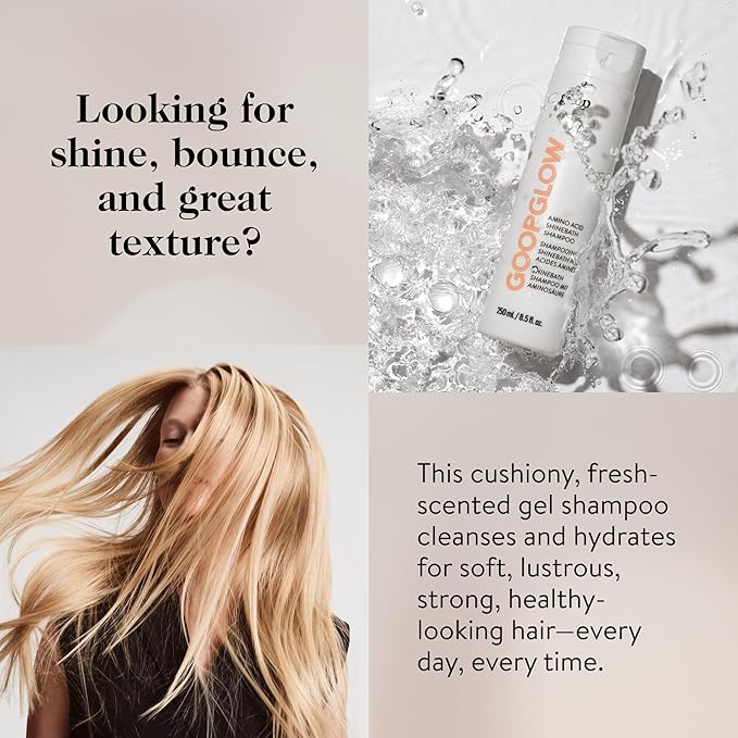 goop Beauty Amino Acid Shampoo and Conditioner Set | 8.5 fl oz Hydrating Shampoo to Boost Shine | 8.5 fl oz Conditioner for Hydration & Volume | Sulfate Free