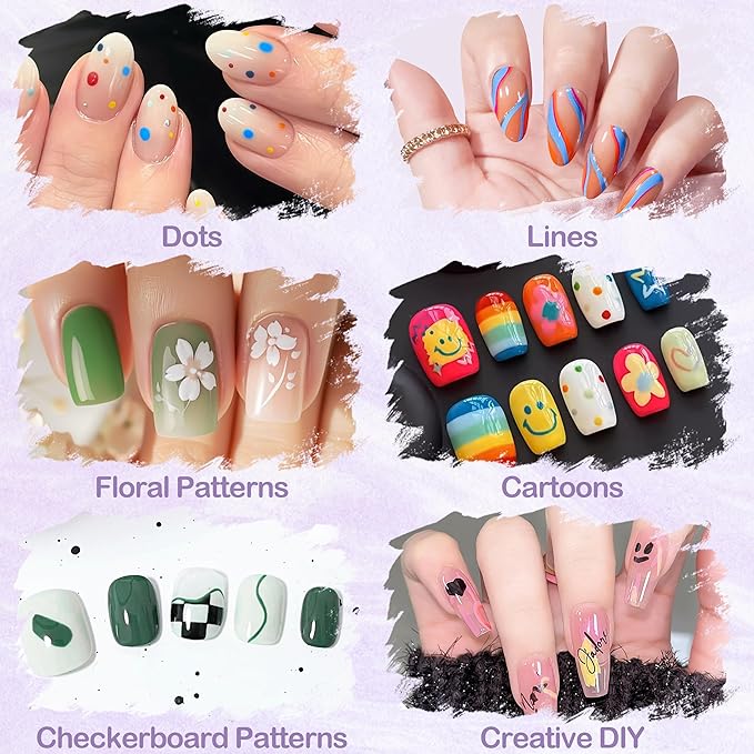 Nail Art Pens: 12 Colors Nail Art Markers Set - Painting Polish Pen with 0.5mm Fine Tip, Quick-Dry - Valentine's Day Gifts for Woman Girl Her DIY Home Salon