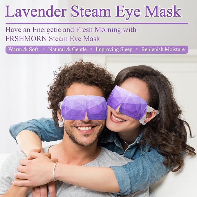 16 Packs Steam Eye Mask, Heated Eye Mask for Sleeping, Warm Compress for Eyes, Self Heating Disposal Steam Mask for Home Sleep, Office, Spa, Travel Essentials Valentine's Day Gift (Lavender)