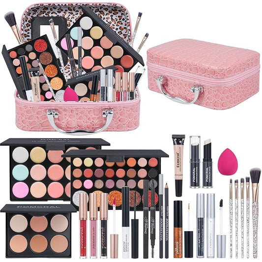 Professional Make up Kit,Makeup kit For Girls, Makeup Set For Women Eyeshadow Palettes, Lip Colors, Makeup brush set,Makeup bag (Pink)