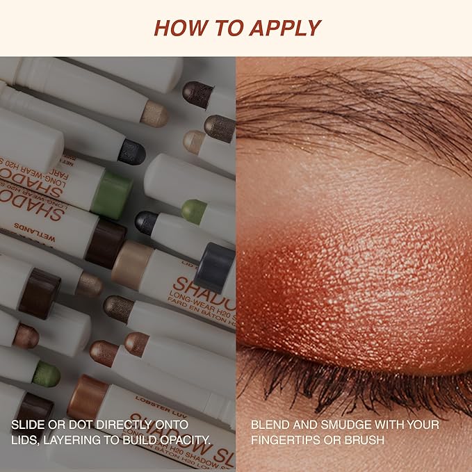 Freck Beauty SHADOW SLIDE Long Wear H2O Shadow Stick – Creamy, Waterproof Eyeshadow Crayon, Highly Pigmented, Smudge-Resistant, Easy Glide for All-Day Wear | WETLANDS (Deep Bronze)