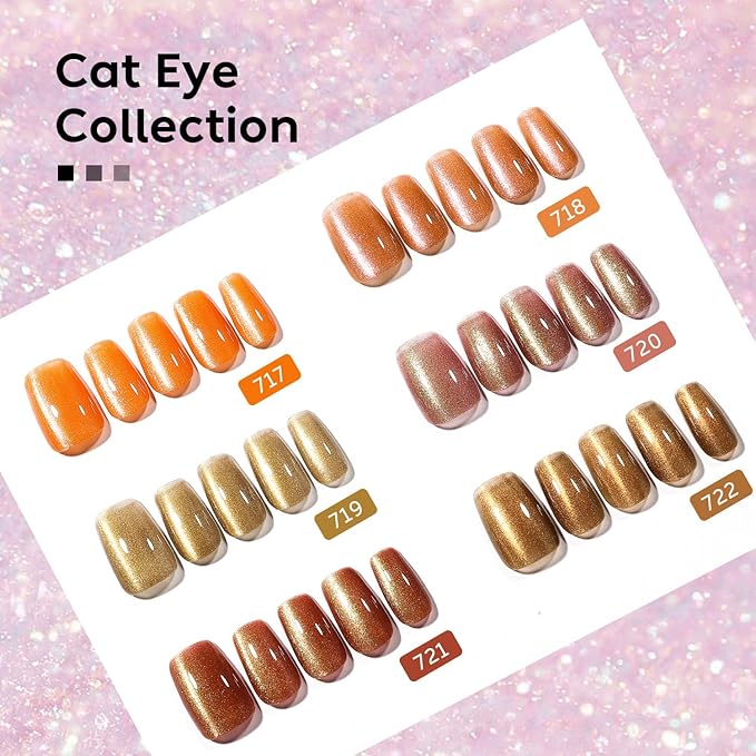 AIMEILI Cat Eye Gel Nail Polish U V LED Hema Free Cruelty Free Vegan Gel Polish Colors for Nail Art Kit Set Of 6pcs X 10ml - Kit Set 67