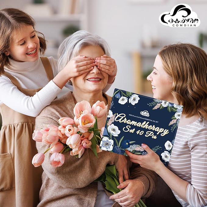 Essential Oil Set, 40 Pcs Aromatherapy Essential Oils for Diffusers for Home, 5ML Fragrance Gift Set for Skin Care, Humidifier, Laundry, Massage, Candle and Soap Making