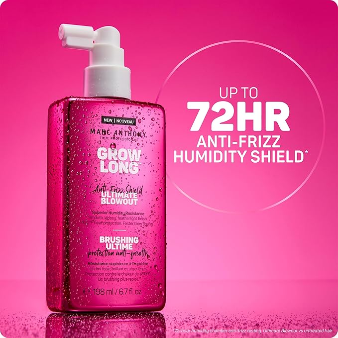 Marc Anthony Anti-Frizz Shield Ultimate Blowout Spray, Grow Long - Smooth, Shiny Hair in High Humidity - Heat Protectant - 6.7 oz | Grow Long, Smooth, Shiny Hair, in High Humidity
