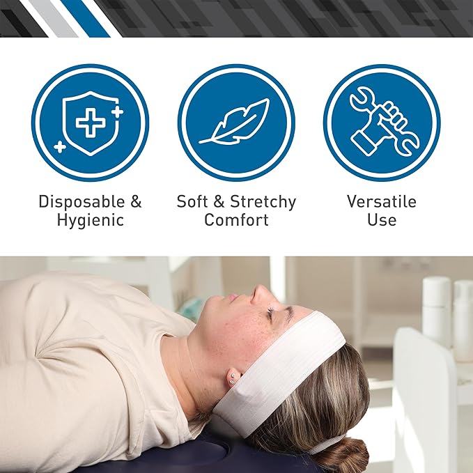 BodyMed Disposable Medical & Spa Headbands - 48 Count, Easy Closure for One-Time Use in Clinical & Spa Setting
