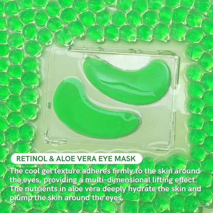 PEAUAMIE Under Eye Patches with Retinol and Aloe Vera Eye Mask for Dark Circles and Puffiness, Face Mask Skin Care Products 30 Pairs