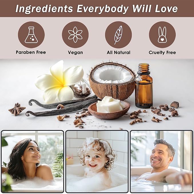 Spa Gift Baskets For Women - Luxury Bath Set With Coconut & Vanilla - Spa Kit Includes Body Wash, Bubble Bath, Lotion, Body Butter, Soap, Body Spray, Shower Puff, and Towel