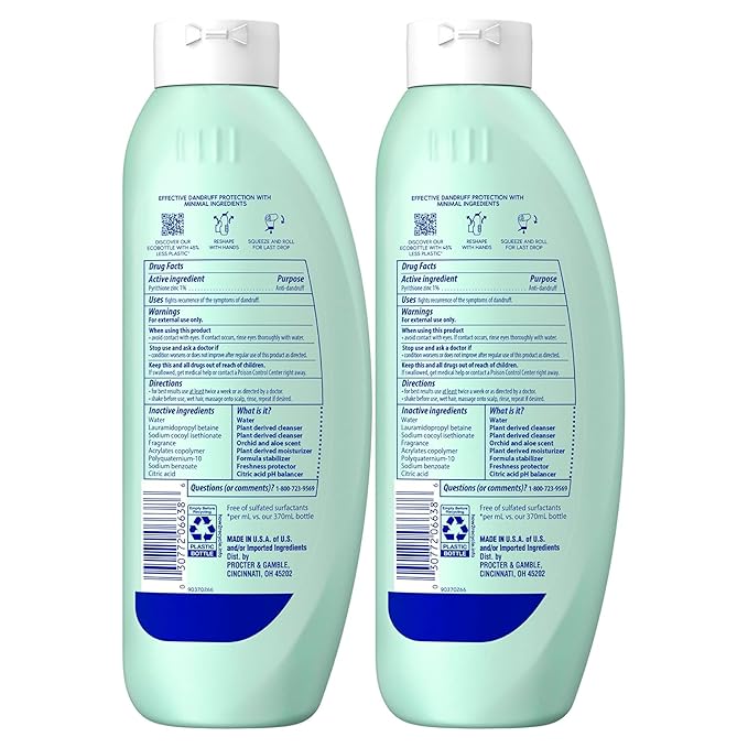 Head & Shoulders Anti-Dandruff Shampoo, BARE Soothing Hydration Twin Pack, 1% Pyrithione Zinc, Dry Scalp Relief, Free of Sulfates, Silicones, Dyes, 13.5 fl oz Each