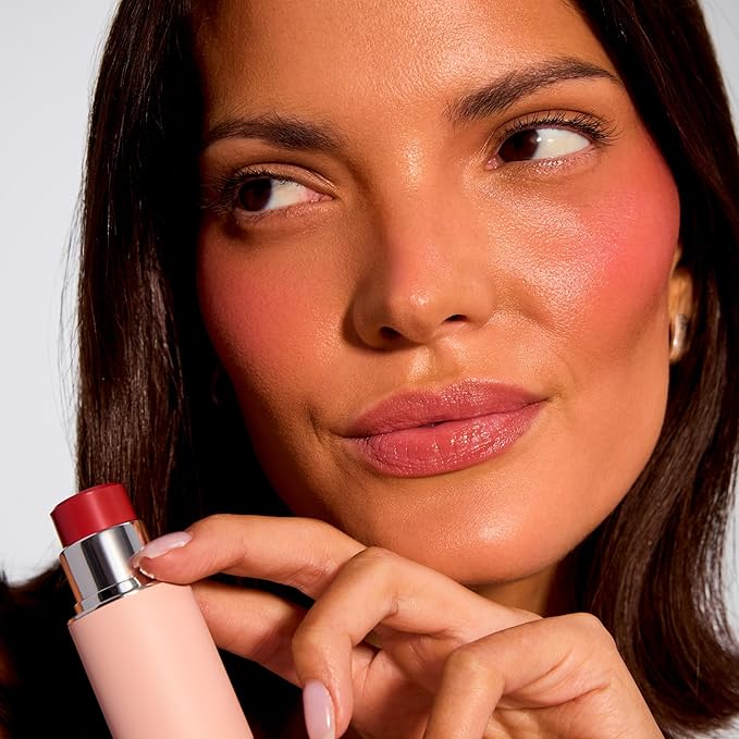 EarthsCure Cream Blush Stick (Deep Cherry) - Multi-Use Cheek, Lip & Eye Tint - Buildable Hydrating Formula, Natural Dewy Finish - 1 Piece