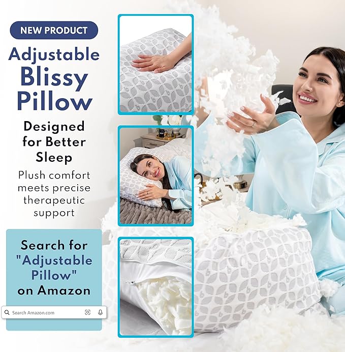 Blissy Silk Pillowcase - 100% Pure Mulberry Silk - 22 Momme 6A High-Grade Fibers - Silk Pillow Cover for Hair & Skin - Regular, Queen & King (Blissy White, Queen)