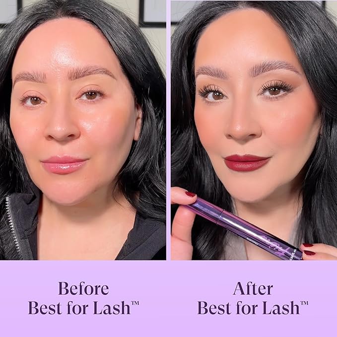 Fièra Best for Lash™ Mascara for Women Over 40 – Volumizing, Lengthening & Lifting Peptide Mascara with Vitamin B5 – Smudge-Proof, Flake-Resistant, Gentle Washable Formula, Brown