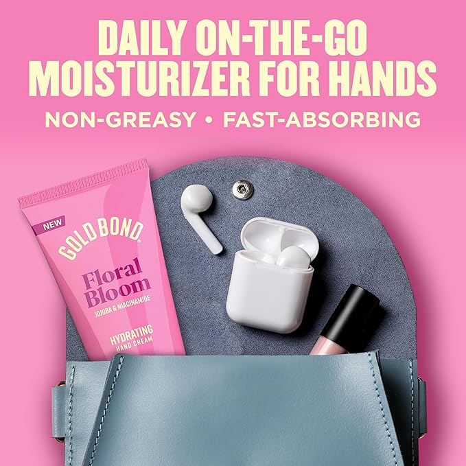 Gold Bond Floral Bloom Hydrating Hand Cream, Lightweight Everyday Hand Cream with Jojoba to Hydrate Skin and Niacinamide to Help Restore Skin’s Moisture Barrier, Fresh Floral Bloom Scent, 3 oz, 4 pk