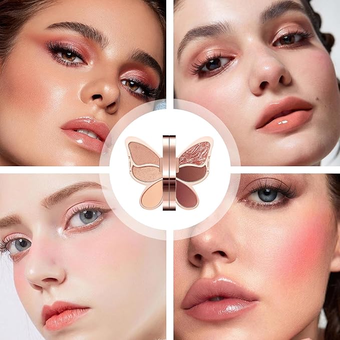 Eye Shadow Palette, 6 Colors Makeup, Waterproof Matte Shimmer, Glitter Pigmented Eyeshadow, Colorful Eye Cosmetic for Women Girls Daily Party Evening Makeup Look Professional Use