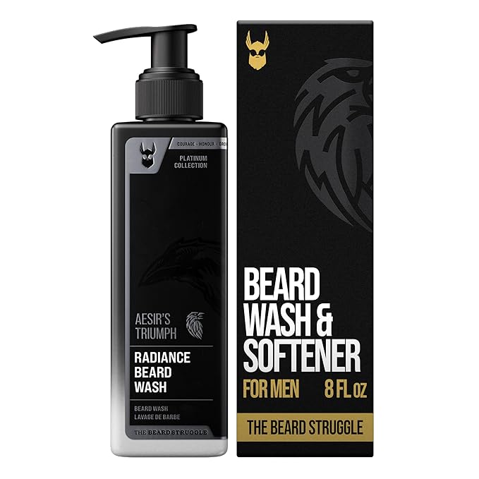 The Beard Struggle Radiance Beard Wash – Platinum Collection, Aesir’s Triumph – Cleanse, Nourish & Soften – Beard Cleanser for Men (8 fl oz)