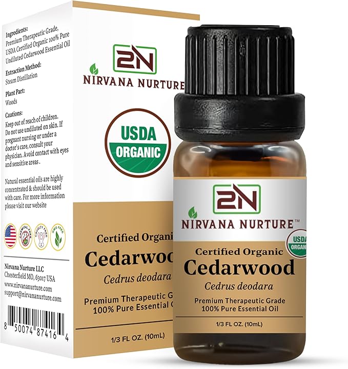 Cedarwood Essential Oil USDA Certified Organic, 100% Pure Natural Premium Grade, Undiluted