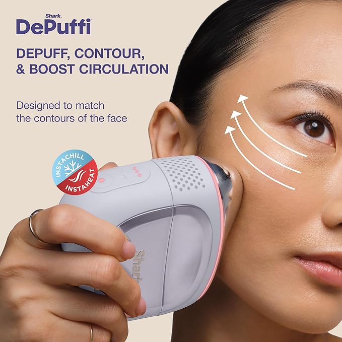 Shark FacialPro Glow at-Home Hydro-Powered Facial System with DePuffi Hot & Cold Therapy – Professional Spa Skincare Device for Pore Cleansing, Hydration, & Radiant Glow, Blue, FH320