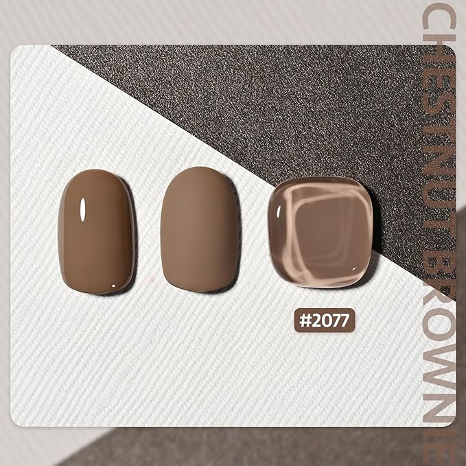 GAOY Brown Gel Nail Polish, 16ml Soak Off Gel Polish, UV Light Cure for Nail Art DIY Manicure at Home, 2077 Chestnut Brownie