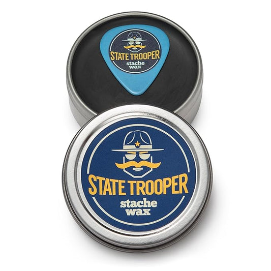 State Trooper Mustache Wax - Light Black - Citrus - One Ounce Tin