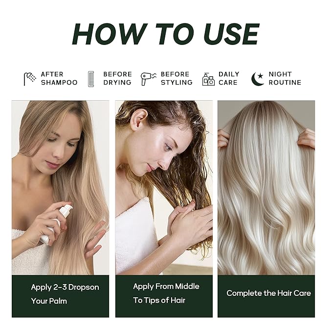 Botanical Hair Oil, Lightweight Professional Treatment to Strengthen, Repair & Boost Shine, Frizz-Control, Vegan & Cruelty-Free Hair Essence, 2 Fl Oz