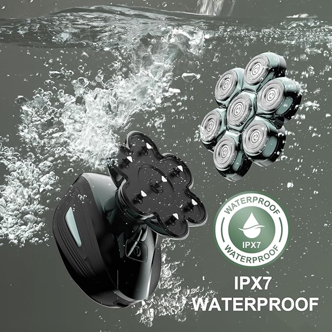 Head Shavers for Bald Men: Upgraded Detachable Head Shaver - IPX7 Waterproof Wet or Dry Electric Razor for Men - 7D LED Display Rechargeable Shaving Grooming Kit with Type-C Charge