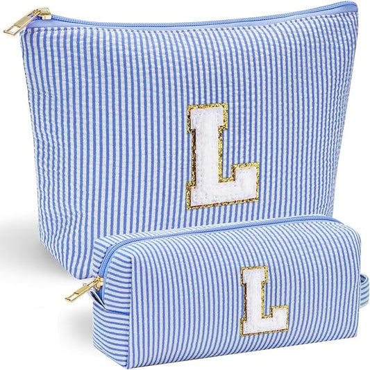 YOOLIFE Valentines Gifts for Teens Girls - Travel Makeup Bag | Personalized Gifts - Cute Travel | Initial Makeup Bag | Birthday Gifts for Women | Birthday Gifts for Teens Girls | Gifts for Girls L