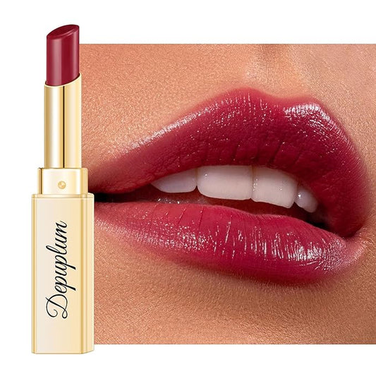 Depuplum Dark Red Lipstick for Women Moisture Glossy Lipstick Shine Lip Gloss Sheer-Medium Coverage Long Lasting Lipsticks Tinted Lip Balm, DM68 Oxblood Red